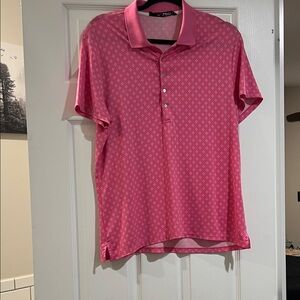 RLX Ralph Lauren Pink Geometric Polo Shirt